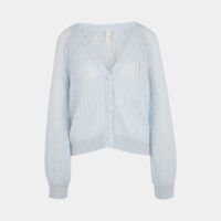 Cardigan maille légère ajourée lurex Bleu I.Code