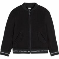 Cardigan zippé à flocage Noir Karl Lagerfeld Kids