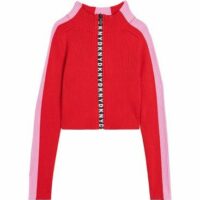 Cardigan zippé en tricot Rouge Dkny