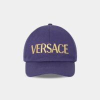 Casquette logo brodé Bleu Versace