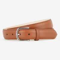 Ceinture Bond fine en cuir nappa lisse Marron Allen St