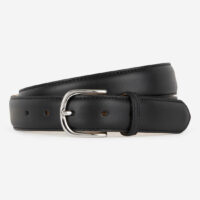 Ceinture Bond fine en cuir nappa lisse Noir Allen St