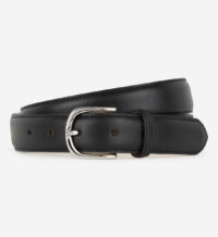 Ceinture Bond fine en cuir nappa lisse Noir Allen St