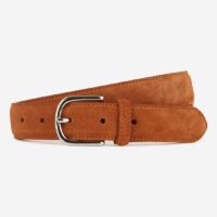 Ceinture Clark fine en cuir velours Beige Allen St