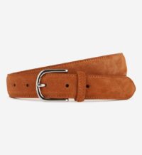 Ceinture Clark fine en cuir velours Beige Allen St
