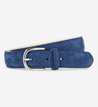 Ceinture Clark fine en cuir velours Bleu Allen St