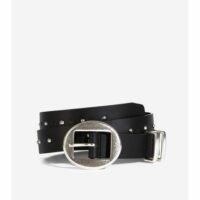 Ceinture cuir fine studs Noir The Kooples