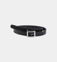 Ceinture en cuir Box Noir Agnes B.