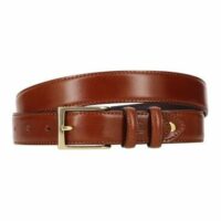 Ceinture en cuir lisse à boucle ardillon Marron Extra Souple