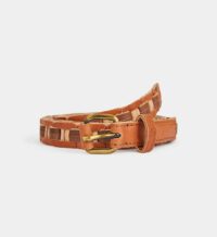 Ceinture fine Minousa maillons de cuir Marron Sessùn