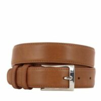 Ceinture fine en cuir de veau Marron Amboise