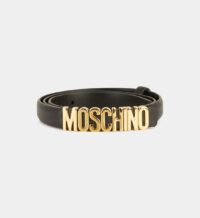 Ceinture signature cuir Noir Moschino Couture