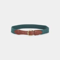 Ceinture toile unie détails cuir Vert El Ganso