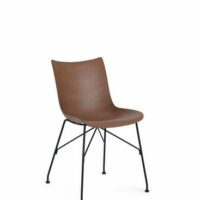 Chaise P/Wood - bois foncé/chrome Marron Kartell