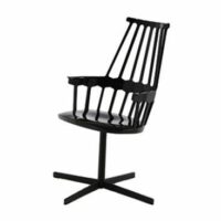 Chaise pivotante Comback - gris / noir Noir Kartell