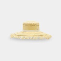 Chapeau de paille Claudine franges Marron Maison Michel