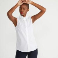 Chemise Akuna sans manches stretch cintrée Blanc Lauren Ralph Lauren