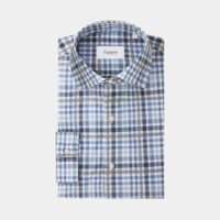 Chemise Aristote en coton à carreaux Bleu Figaret