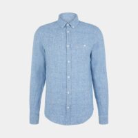 Chemise Atlantico droite en lin Bleu Olow