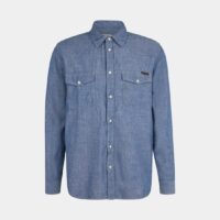 Chemise George droite coton bio chambray Bleu Nudie Jeans