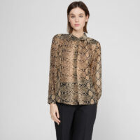 Chemise Loukia droite fluide python Beige Suncoo