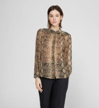 Chemise Loukia droite fluide python Beige Suncoo