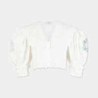 Chemise Violette broderies coton Blanc Sea New York