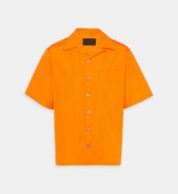 Chemise à manches courtes en coton Orange Prada