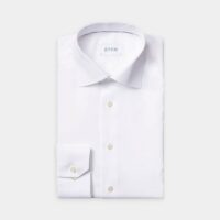 Chemise ajustée Contemporary fit Poplin en coton Blanc Eton