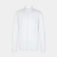 Chemise ajustée maille piquée Blanc Serge Blanco