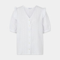 Chemise droite Lucia guipure coton Blanc Seven August