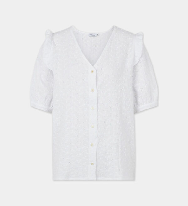 Chemise droite Lucia guipure coton Blanc Seven August