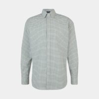 Chemise droite coton à carreaux Vert Hackett London