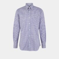 Chemise droite coton carreaux vichy Bleu Paul And Shark