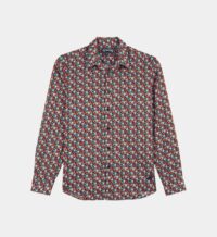 Chemise droite coton imprimé Bleu Vilebrequin