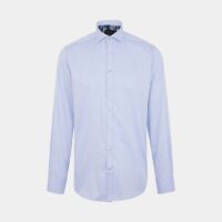 Chemise droite coton piqué Bleu Bruun & Stengade