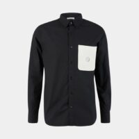 Chemise droite coton poche poitrine cercle ajouré Noir Craig Green