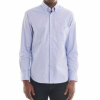 Chemise droite en coton oxford et détails contrastants Bleu Eden Park