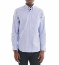 Chemise droite en coton oxford et détails contrastants Bleu Eden Park