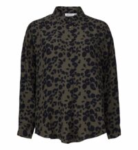 Chemise droite imprimé léopard Vert Masai