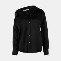 Chemise en soie épaule dénudée Noir T by Alexander Wang