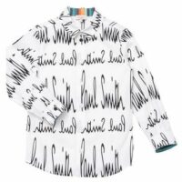 Chemise imprimée à manches longues Blanc Paul Smith Junior