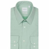 Chemise nid d'abeille VERT slim fit col Francais Vert Atelier Privé