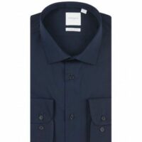 Chemise popeline uni Marine coupe droite Bleu Atelier Privé