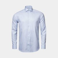 Chemise slim Fit Wrinkle Free Cotton Linen Shirt Bleu Eton