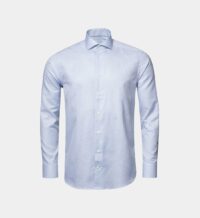 Chemise slim Fit Wrinkle Free Cotton Linen Shirt Bleu Eton