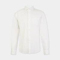 Chemise slim en coton et lin Blanc Bruun & Stengade