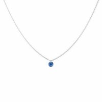 Collier Confetti - Saphir Bleu solitaire 0