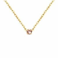 Collier doré à l'or fin cristal rose PARIS Jaune Caroline Najman