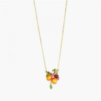 Collier pendentif pommes croquantes et grappes de raisin Multicolore Les Néréides